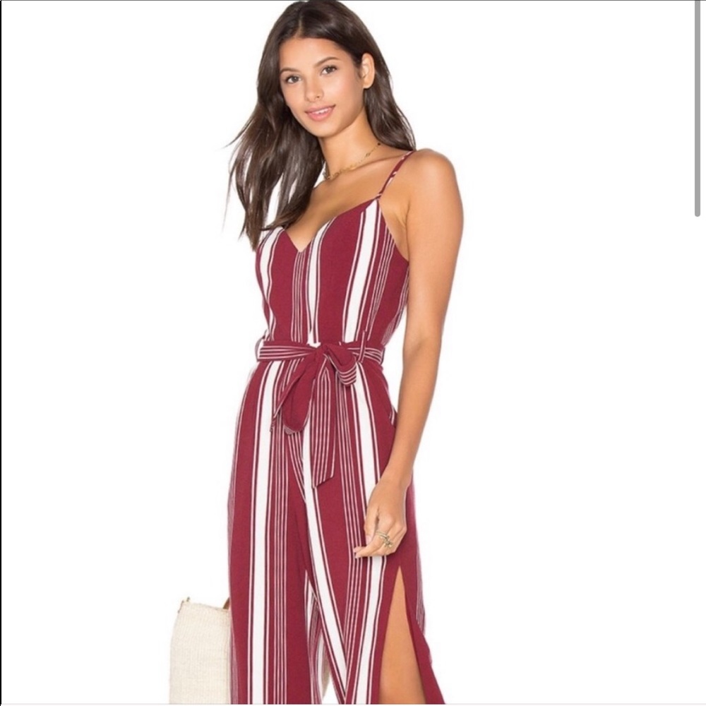 Lovers and friends striped wide leg jumpsuit
